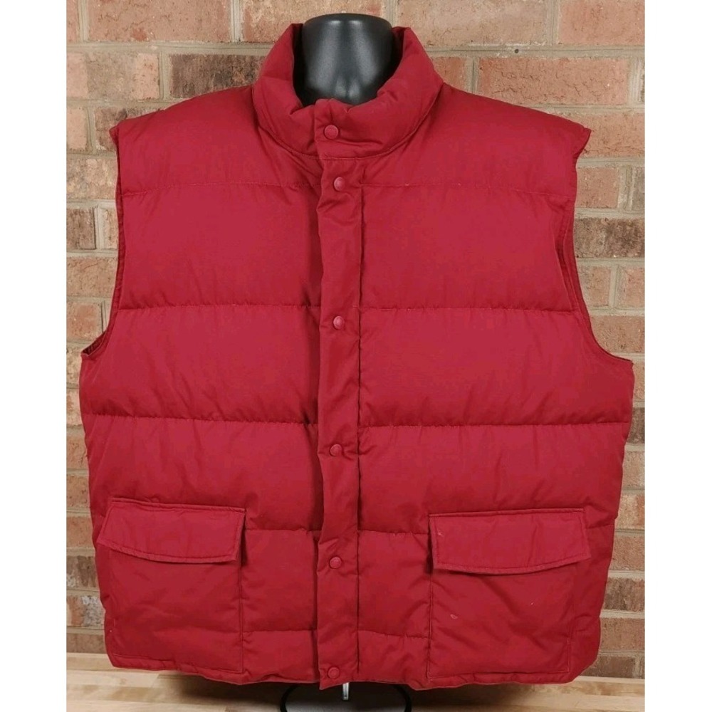 Cabelas Premier Northern Goose Down Puffer Vest Sherpa Lined Red Size‎ 3XL Tall